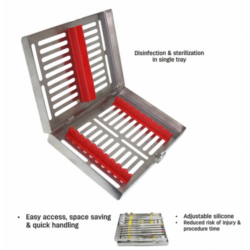 Medium cassette with removable top for 10 pcs (RED) 1612R