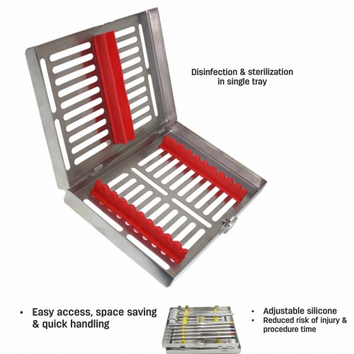 Medium cassette with removable top for 10 pcs (RED) 1612R