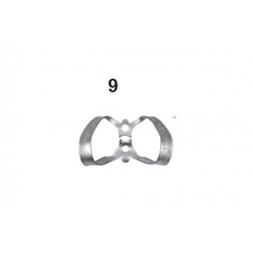 Anterior clamps: 9 (Rubberdam clamps) 5733-9